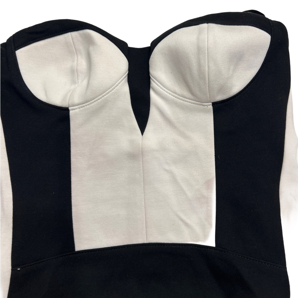 Bebe Black and White Strapless corset